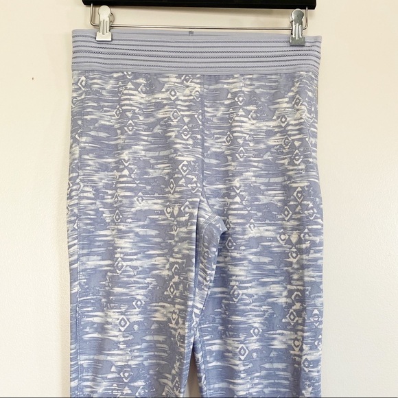 FREE PEOPLE Movement Leggings Diamond Print Blue L - Picture 2 of 9